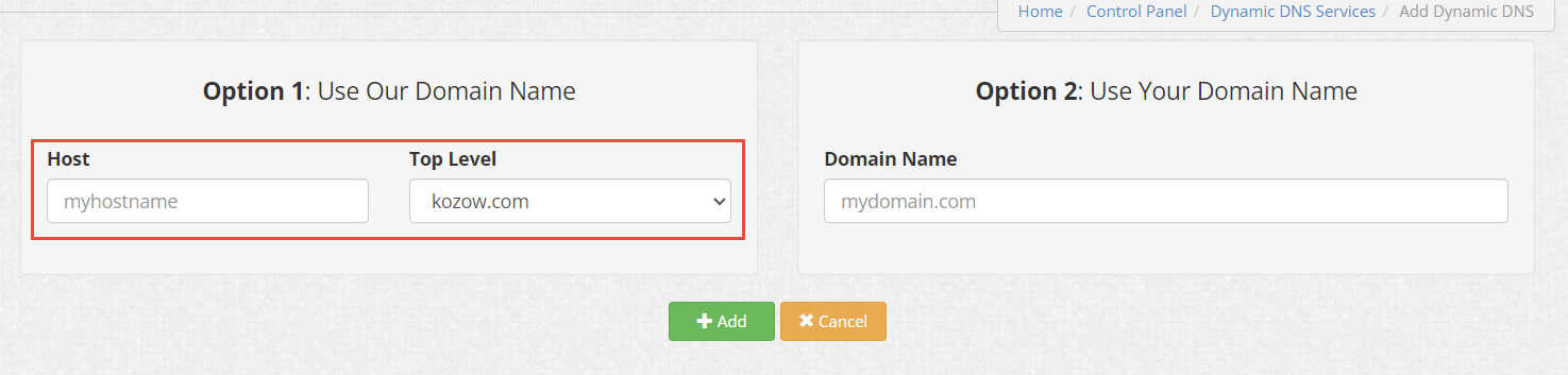 Choose your domain