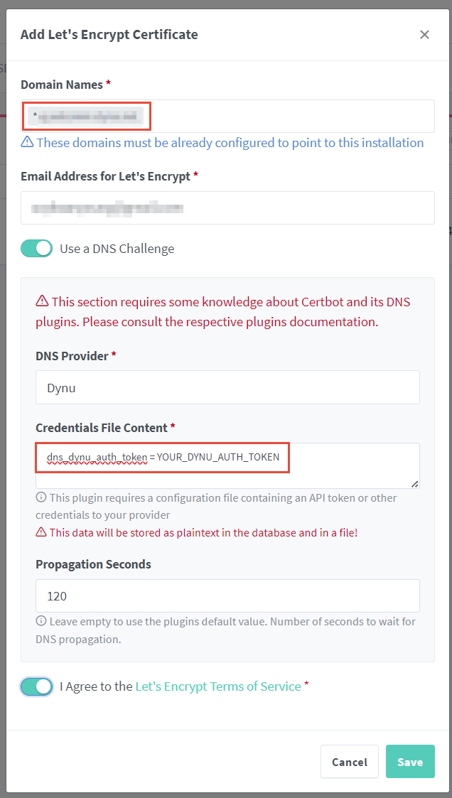 Add a certificate with Let's Encrypt