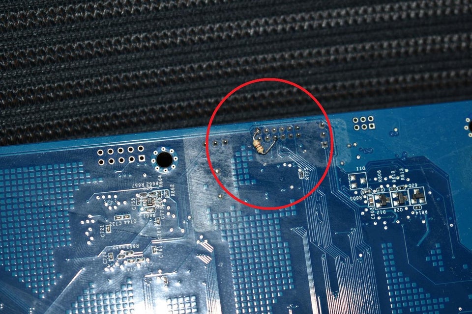 A resistor soldered to the
motherboard