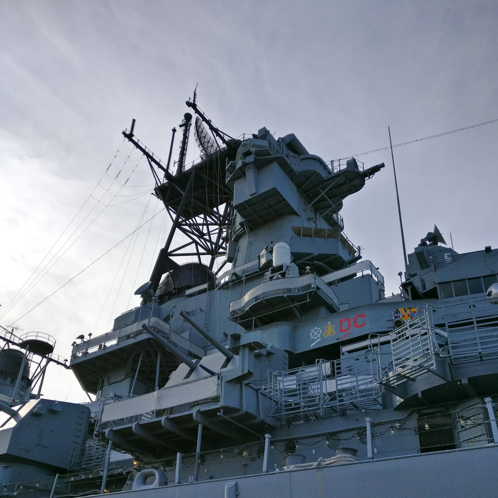 The superstructure of USS New Jersey